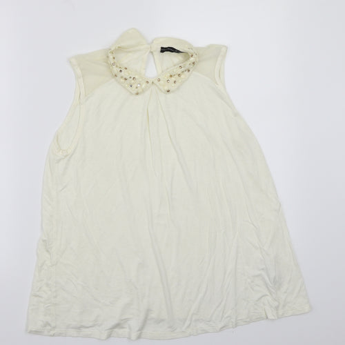 Primark Womens Ivory   Basic T-Shirt Size 8