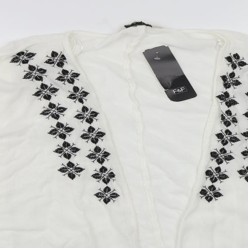 F&F Womens White   Cardigan Jumper Size 14
