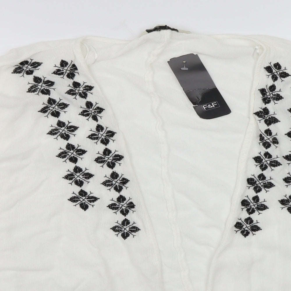 F&F Womens White   Cardigan Jumper Size 14