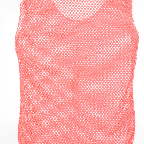Mantian Womens Orange  Mesh Tunic T-Shirt Size 2XL