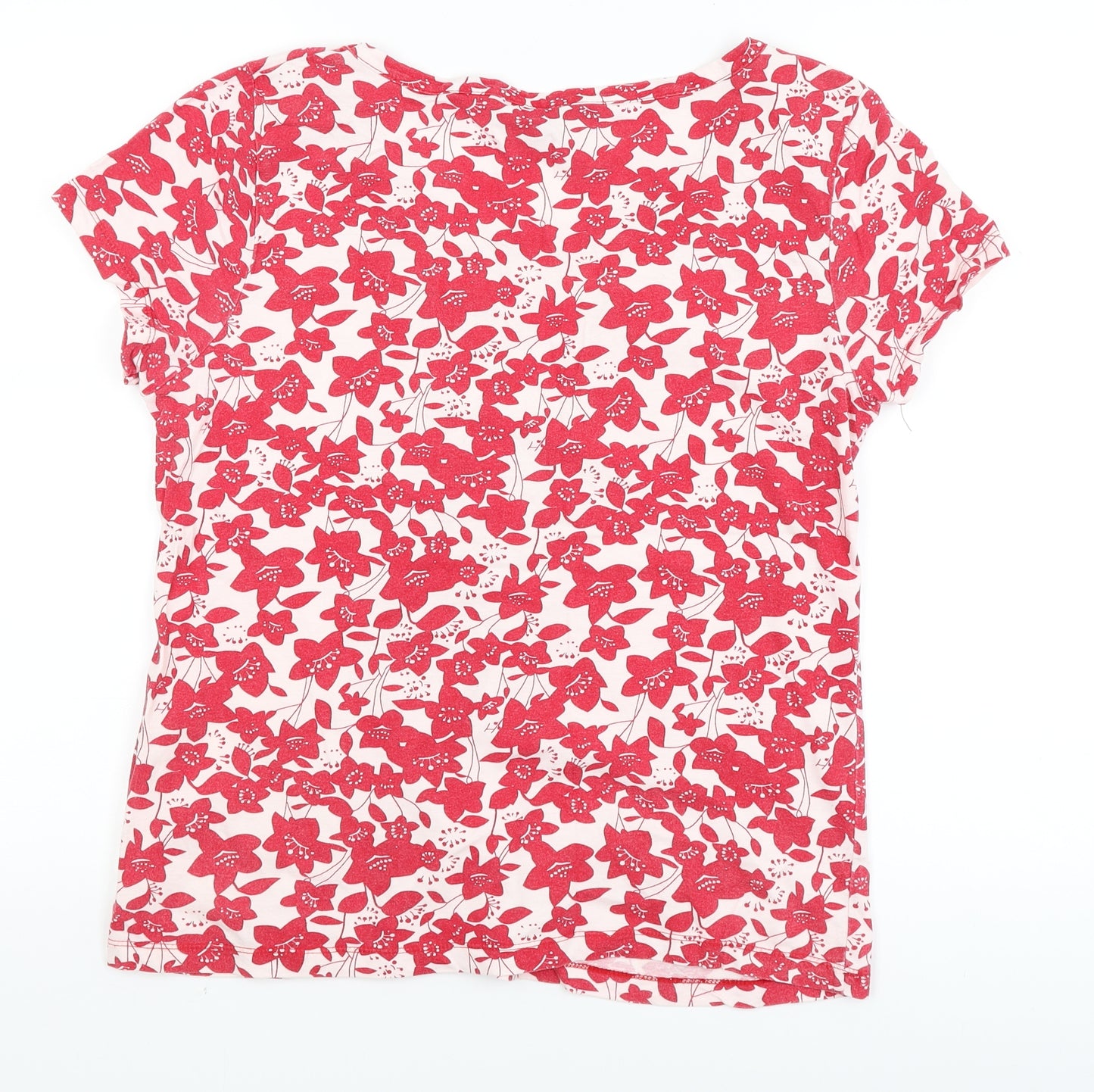 Collection Womens Red Floral  Basic T-Shirt Size 16