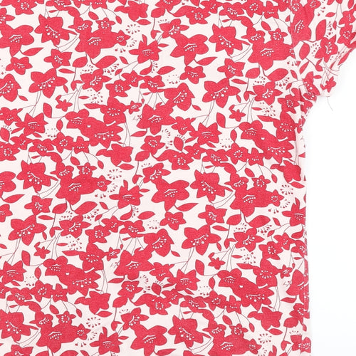 Collection Womens Red Floral  Basic T-Shirt Size 16