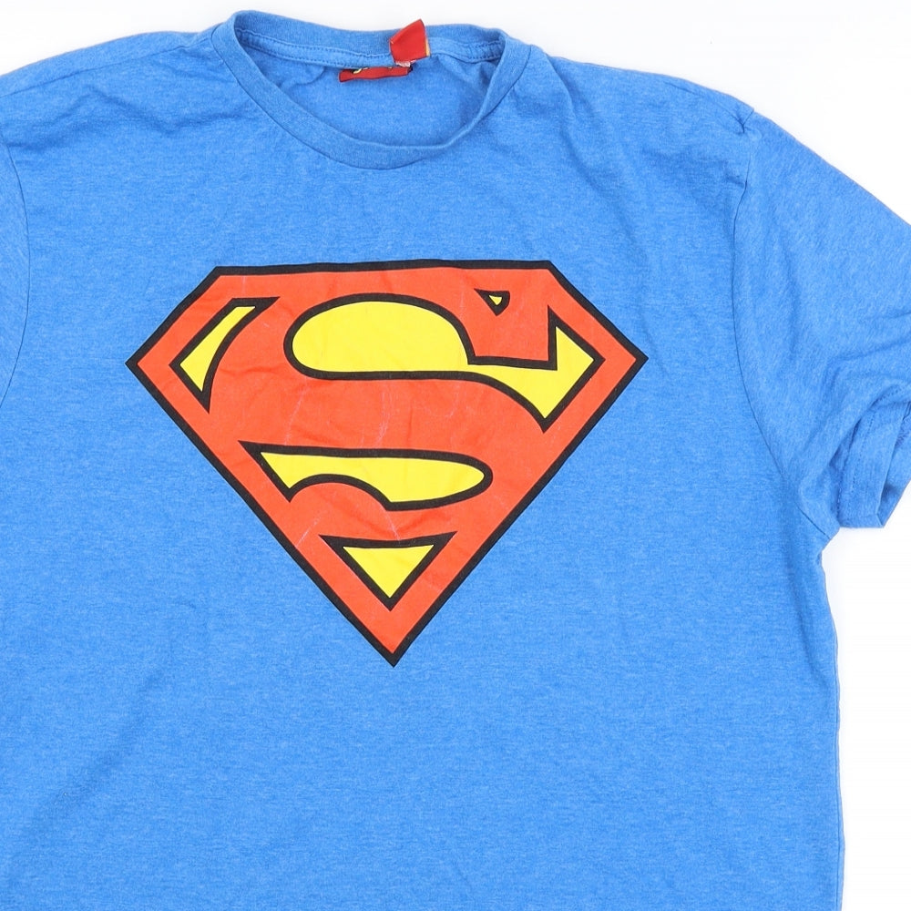 Cedar Wood State Mens Blue    T-Shirt Size L  - superman