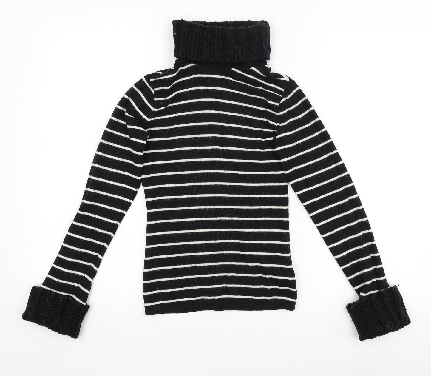 Kookai Womens Black Striped  Basic T-Shirt Size 12