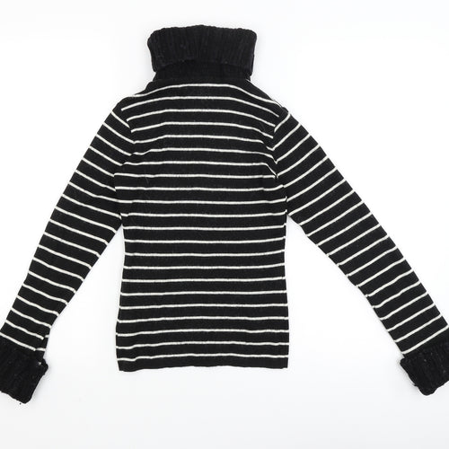 Kookai Womens Black Striped  Basic T-Shirt Size 12