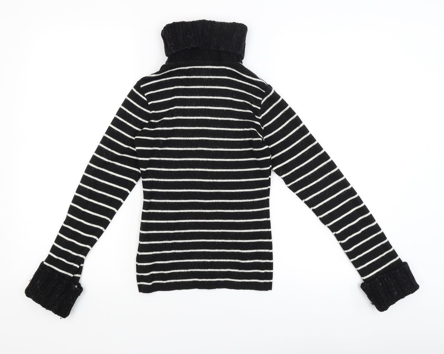 Kookai Womens Black Striped  Basic T-Shirt Size 12