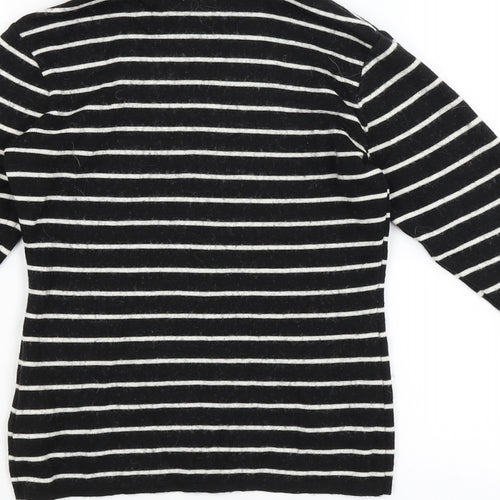 Kookai Womens Black Striped  Basic T-Shirt Size 12