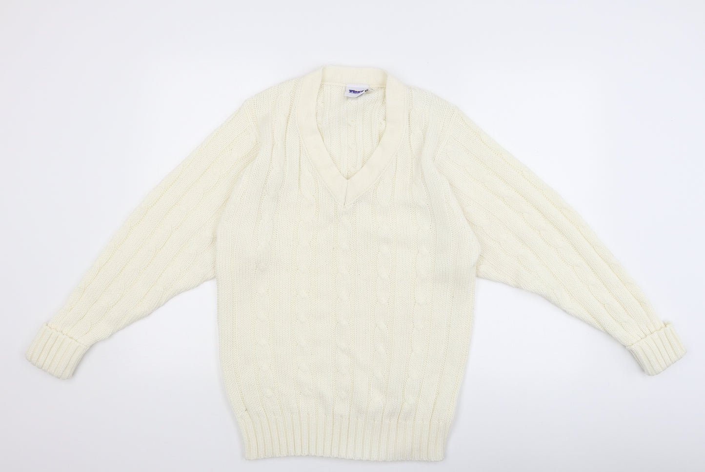 Test Mens White   Cardigan Jumper Size M
