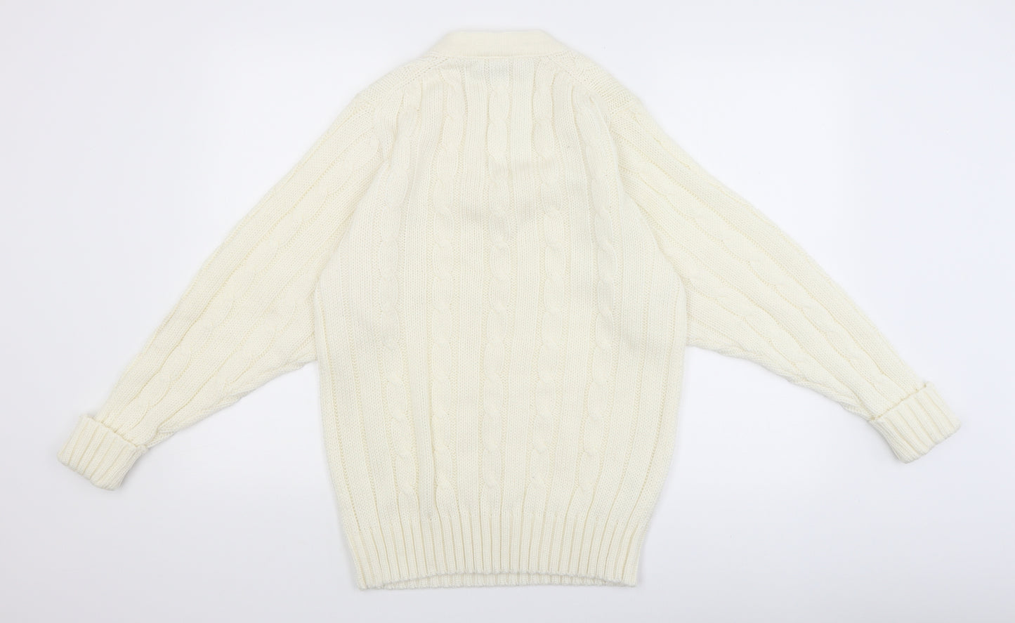 Test Mens White   Cardigan Jumper Size M