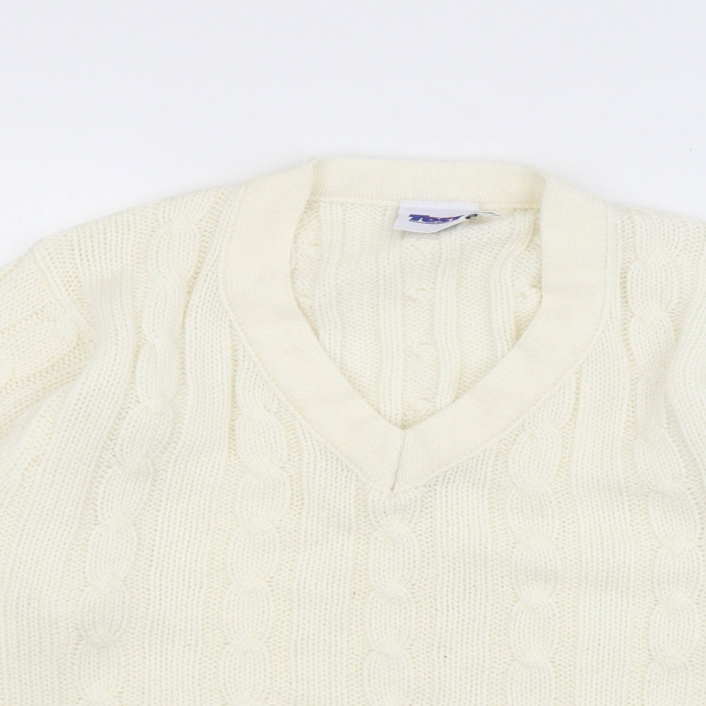 Test Mens White   Cardigan Jumper Size M
