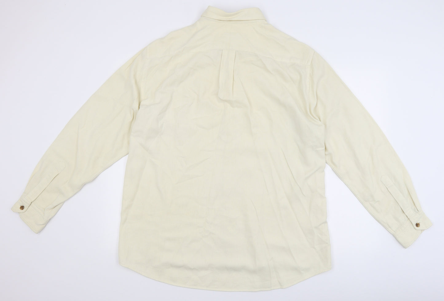 HUGO BOSS Mens Ivory    Button-Up Size XL