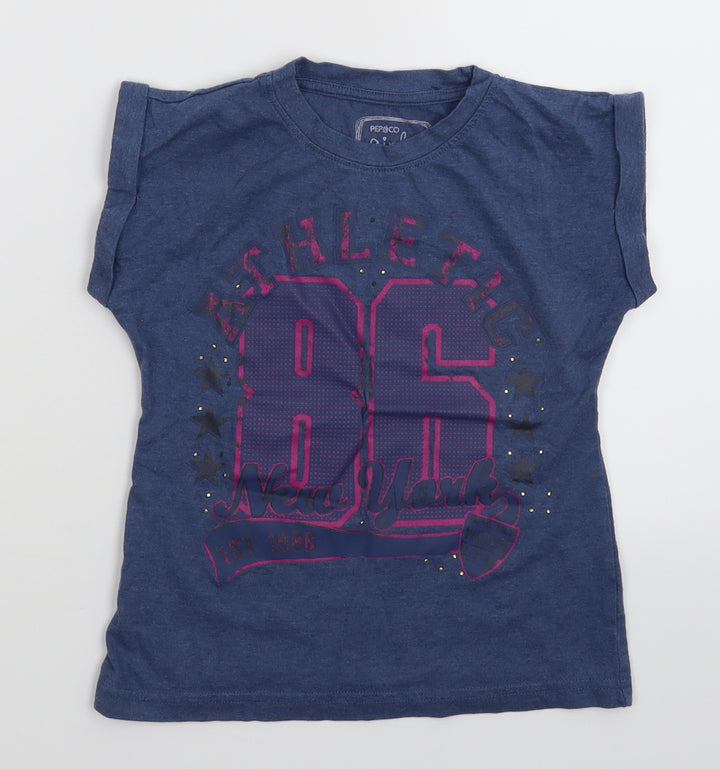 Pep&Co Boys Black   Basic T-Shirt Size 6-7 Years