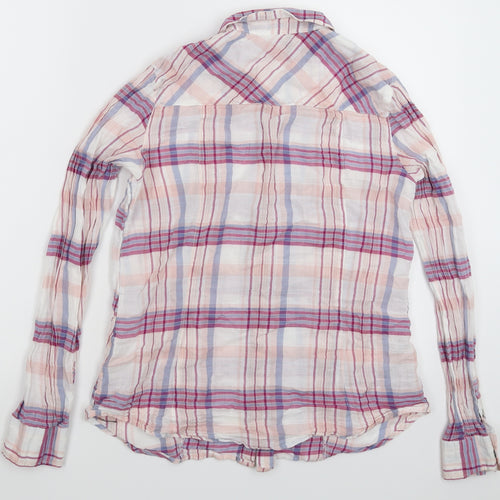 edc by Esprit Womens White Check  Basic Button-Up Size S