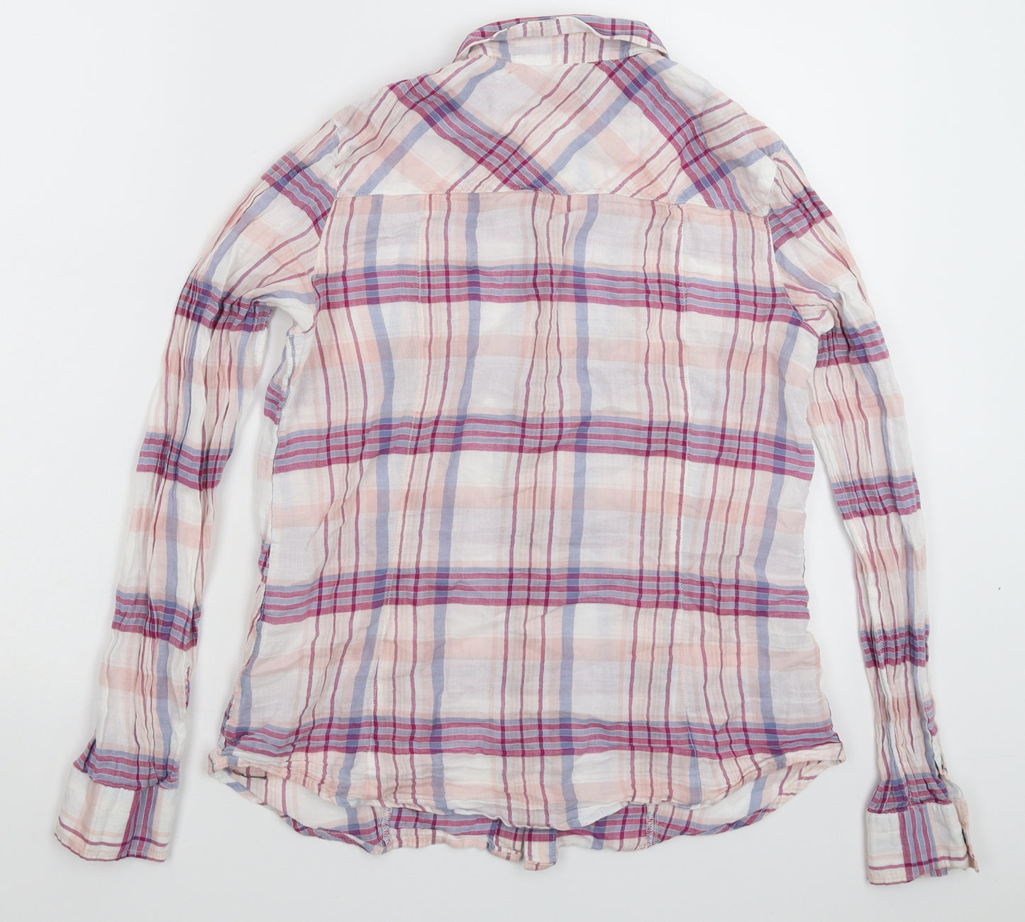 edc by Esprit Womens White Check  Basic Button-Up Size S