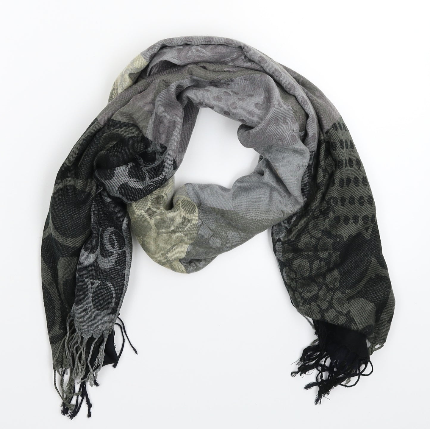 Preworn Unisex Multicoloured Animal Print Knit  Scarf
