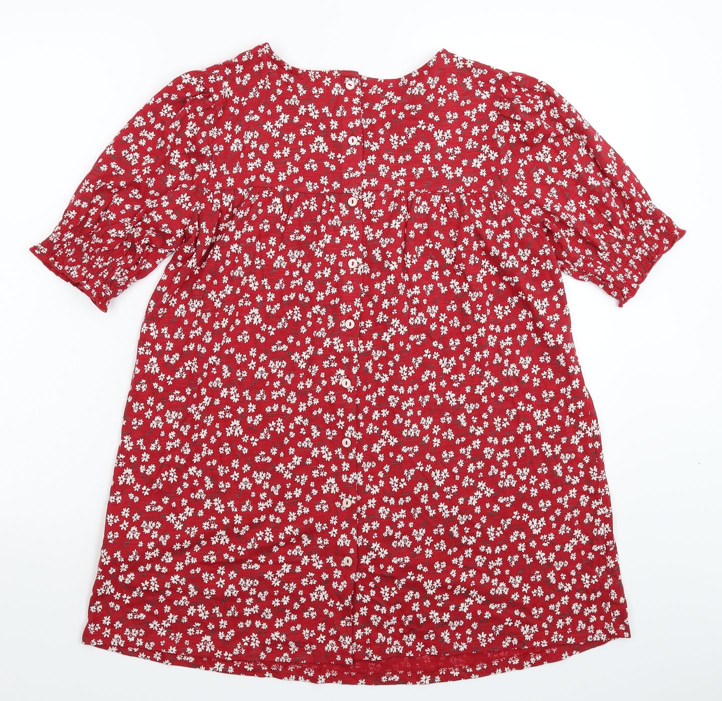 Fat Face Womens Red Floral  Basic Button-Up Size 8