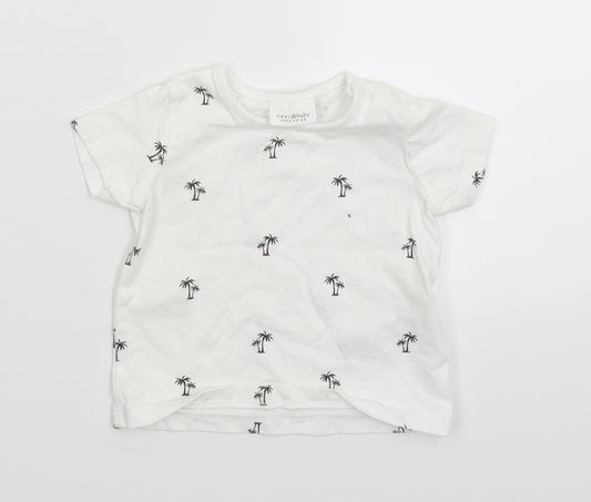 Front view of Next Baby White Basic T-Shirt, size 0-3, Months