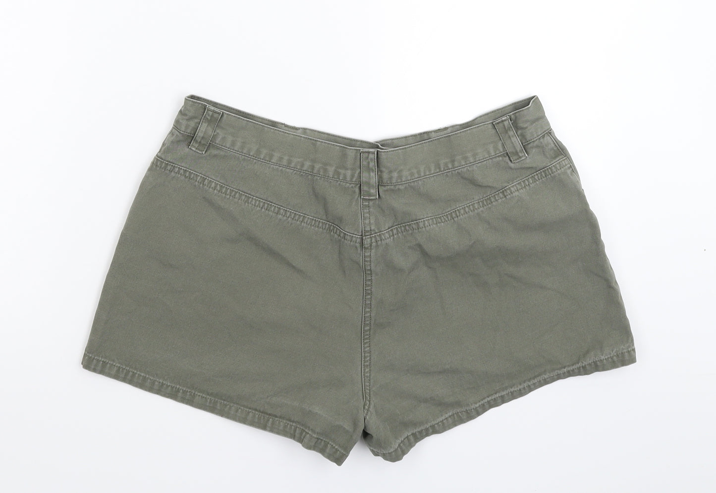 Topshop Womens Grey  Denim Hot Pants Shorts Size 14