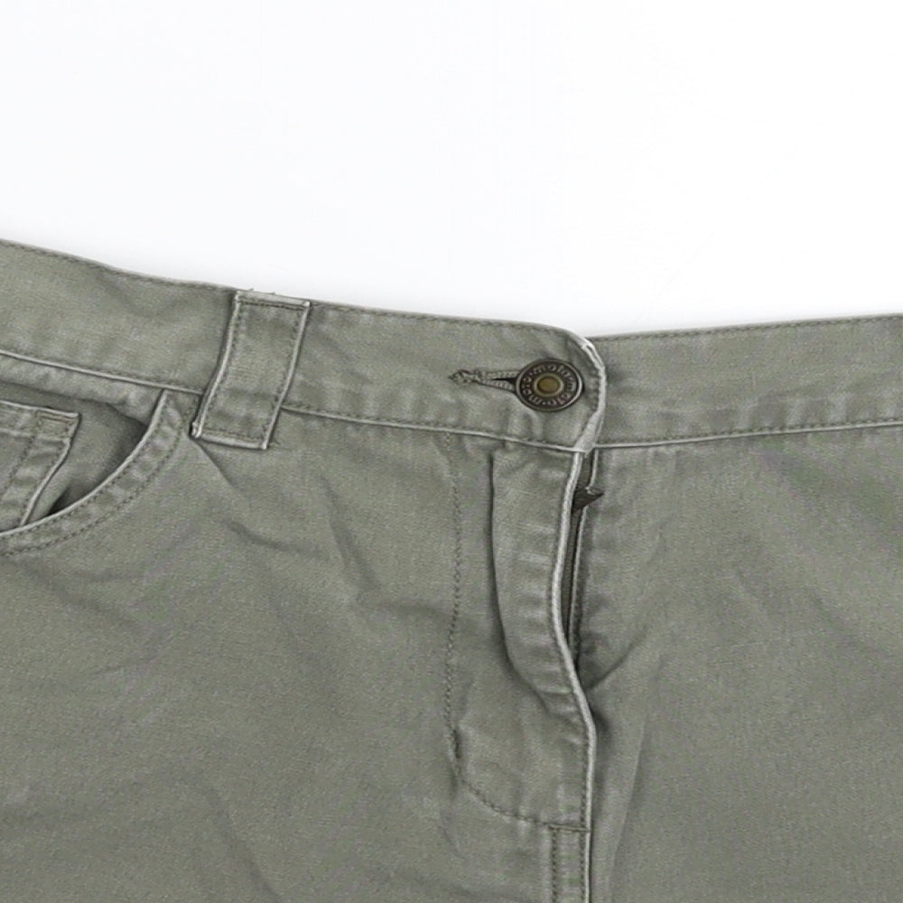 Topshop Womens Grey  Denim Hot Pants Shorts Size 14