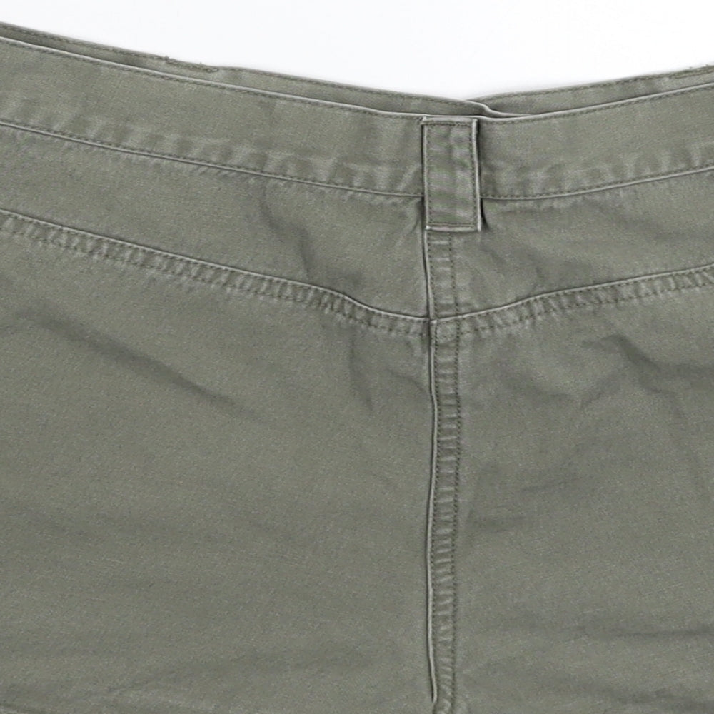 Topshop Womens Grey  Denim Hot Pants Shorts Size 14