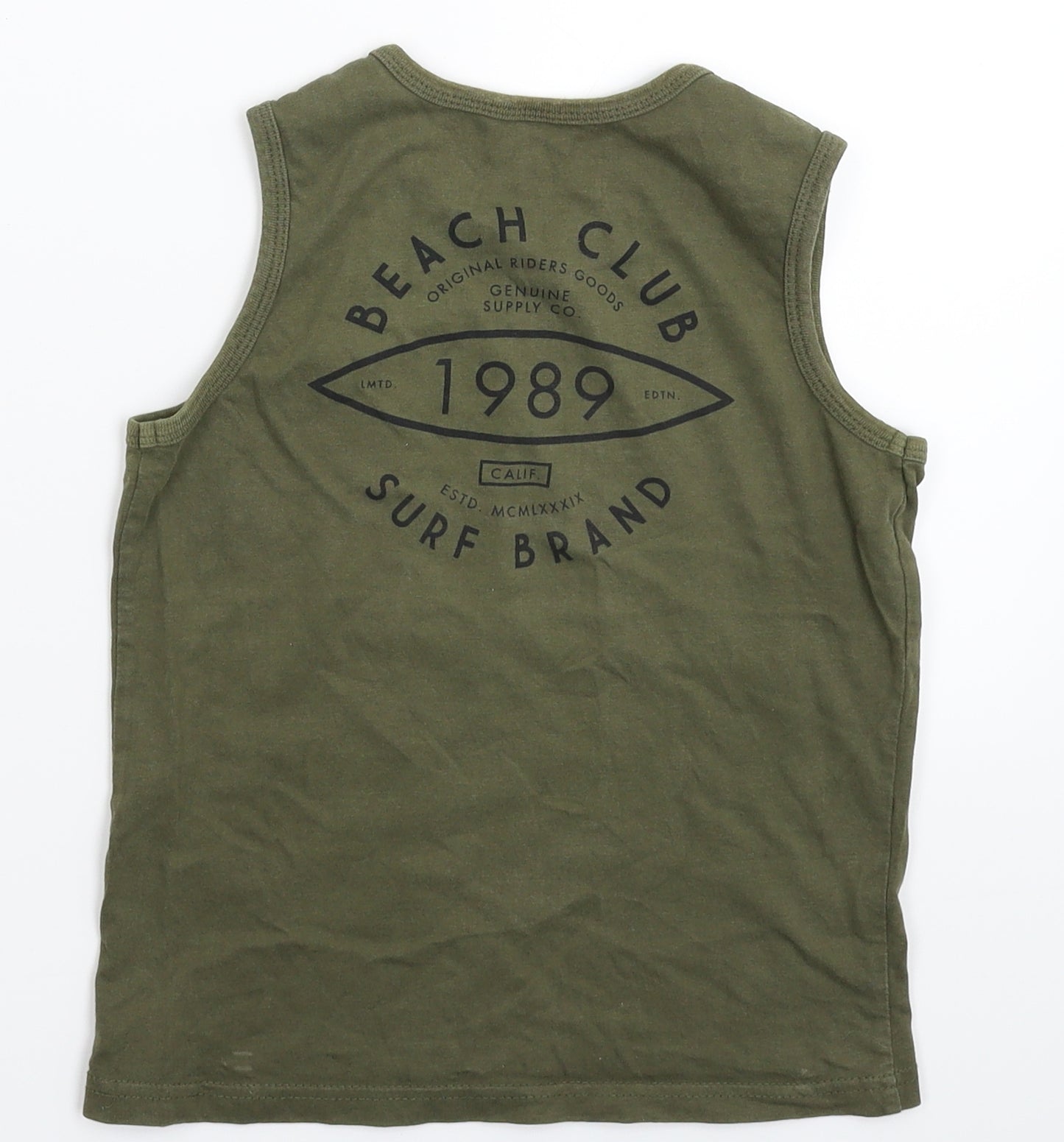Primark Boys Green   Basic Tank Size 7-8 Years