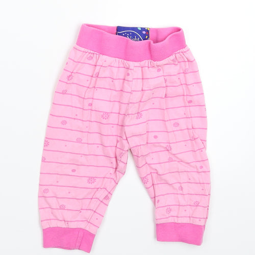 Night Garden Girls Pink Striped  Sweatpants Trousers Size 12-18 Months