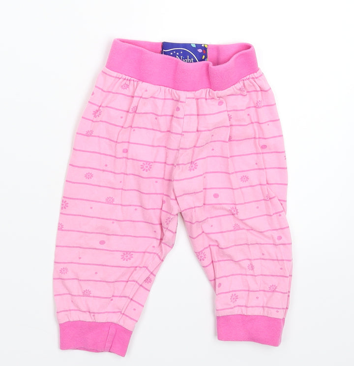 Night Garden Girls Pink Striped  Sweatpants Trousers Size 12-18 Months