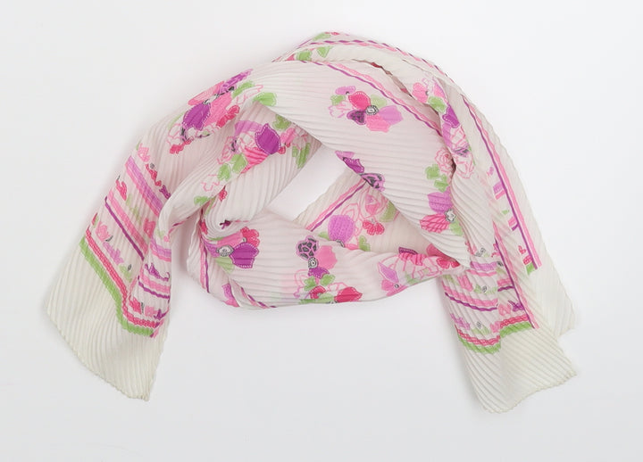 Preworn Girls White Floral Scarf Scarves & Wraps One Size