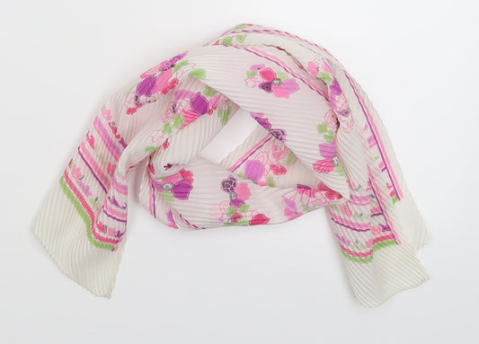 Preworn Girls White Floral  Scarf Scarves & Wraps One Size