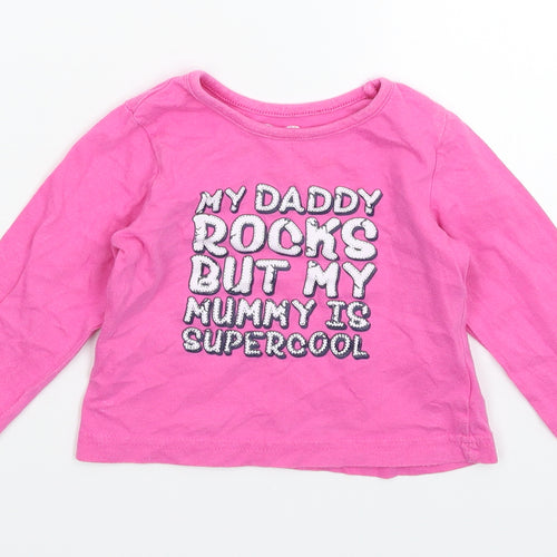 Earlydays Girls Pink   Basic T-Shirt Size 12-18 Months