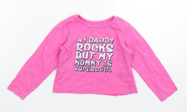 Earlydays Girls Pink   Basic T-Shirt Size 12-18 Months