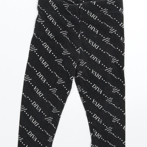 River Island Girls Black   Capri Leggings Size 12-18 Months