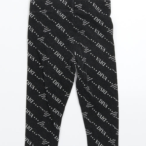 River Island Girls Black   Capri Leggings Size 12-18 Months
