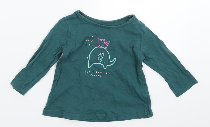 George Baby Green Basic T-Shirt Size 6-9 Months