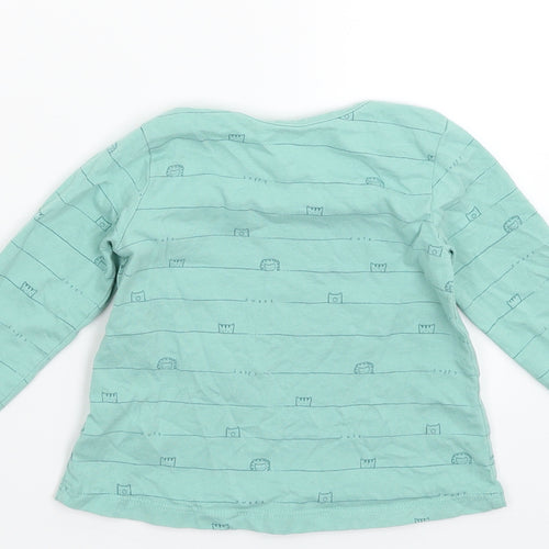 George Baby Green Striped  Basic T-Shirt Size 6-9 Months