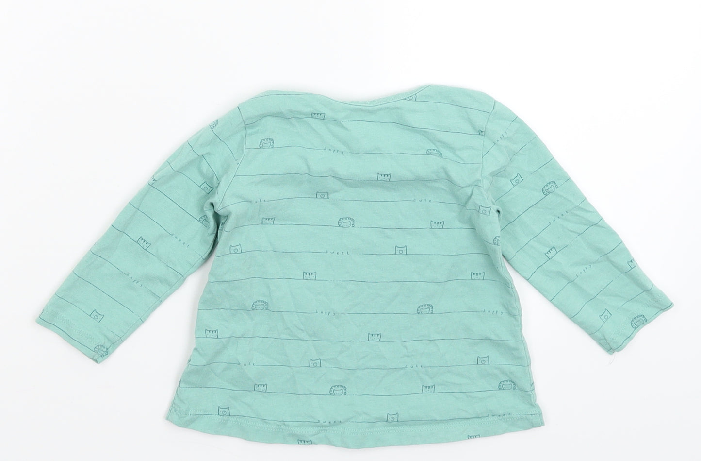 George Baby Green Striped  Basic T-Shirt Size 6-9 Months