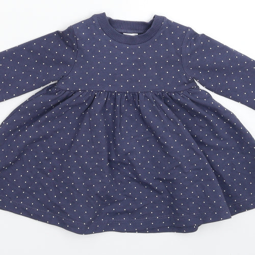 Marks and Spencer Girls Blue Spotted  Fit & Flare  Size 0-3 Months
