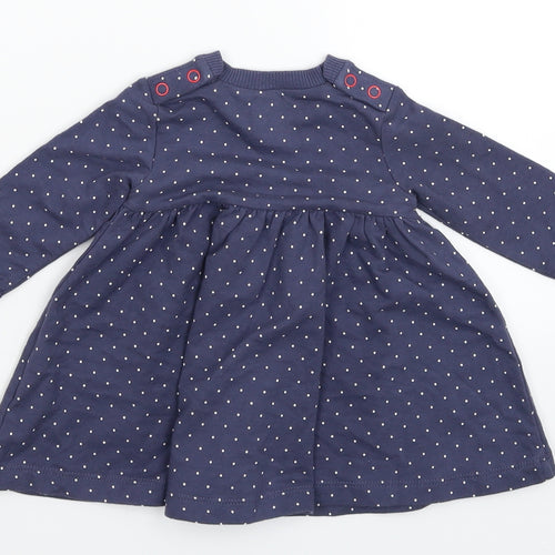 Marks and Spencer Girls Blue Spotted  Fit & Flare  Size 0-3 Months