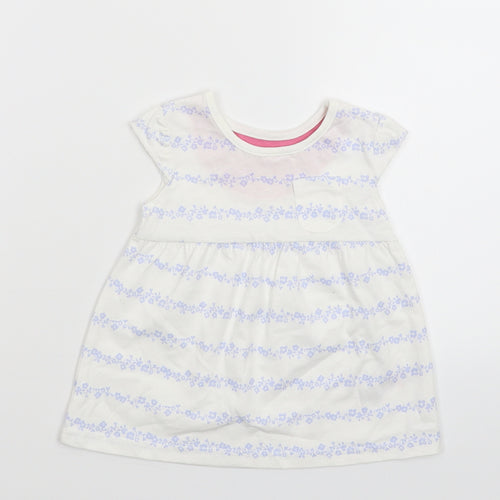 George Girls White Floral  Fit & Flare  Size 0-3 Months
