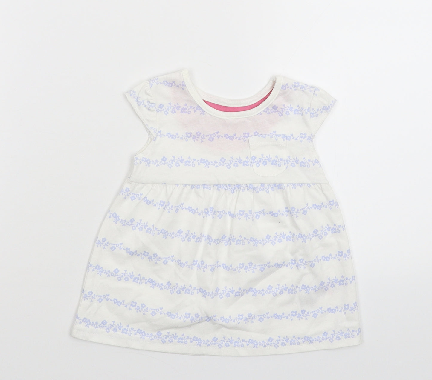 George Girls White Floral  Fit & Flare  Size 0-3 Months