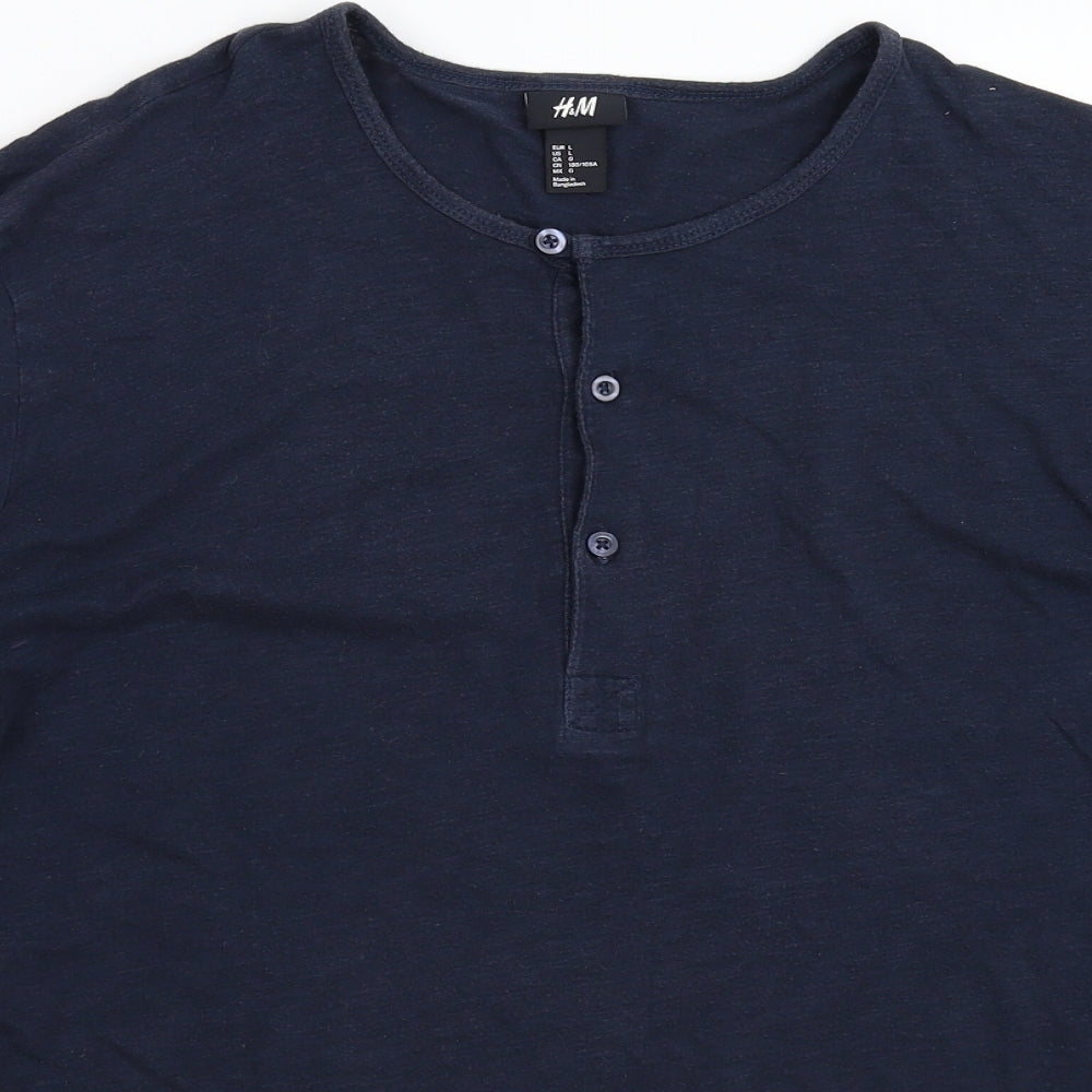 H&M Mens Blue    T-Shirt Size L