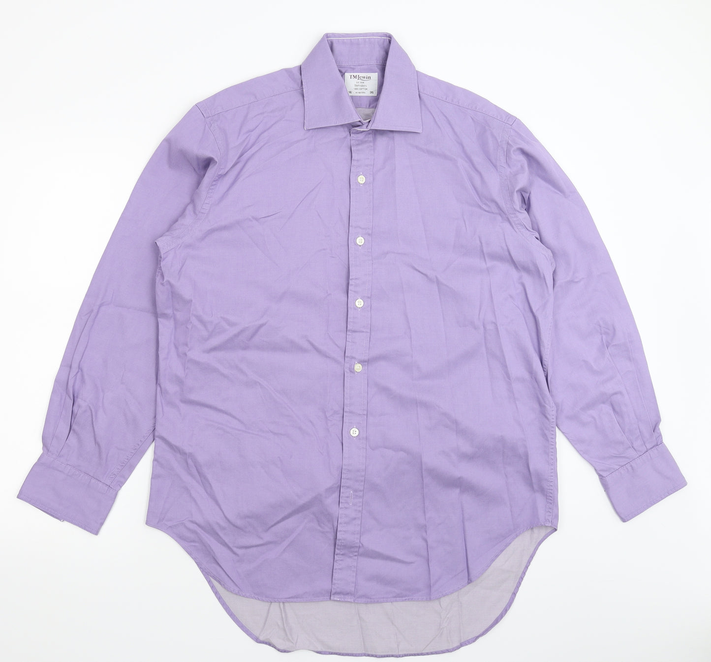 T.M.Lewin Mens Purple    Dress Shirt Size 16