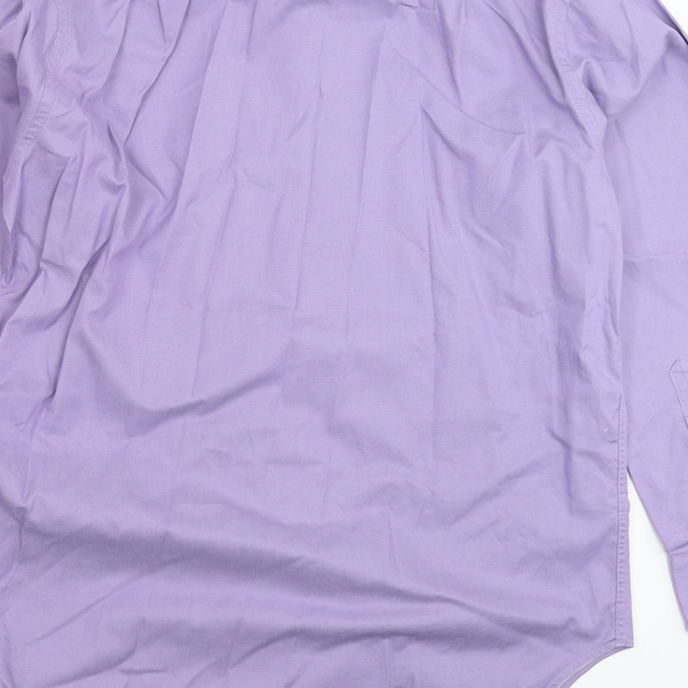 T.M.Lewin Mens Purple    Dress Shirt Size 16