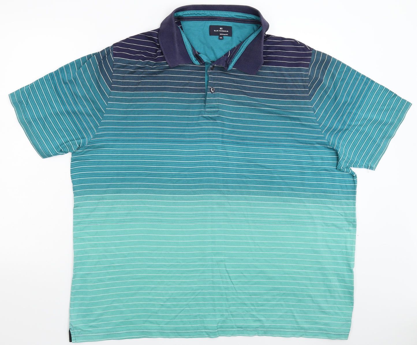 Blue Harbour Mens Multicoloured Striped   Polo Size 2XL