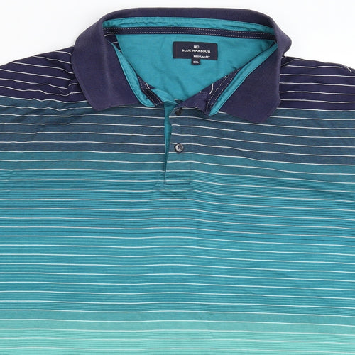 Blue Harbour Mens Multicoloured Striped   Polo Size 2XL
