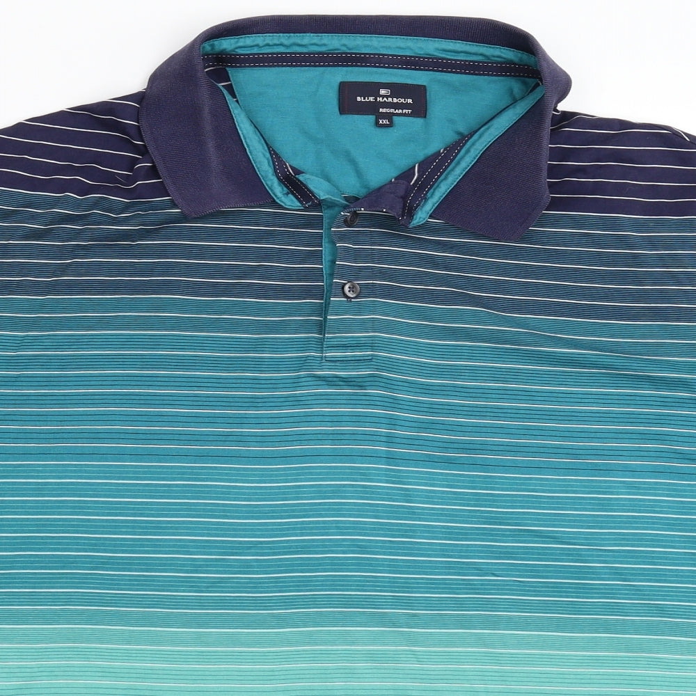 Blue Harbour Mens Multicoloured Striped   Polo Size 2XL