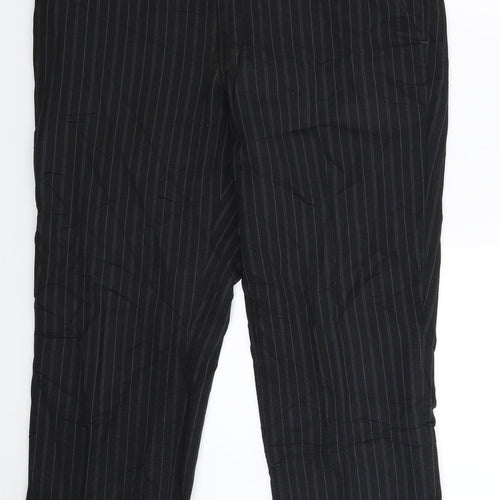 Karl Jackson Mens Black Striped  Dress Pants Trousers Size 34 L27 in