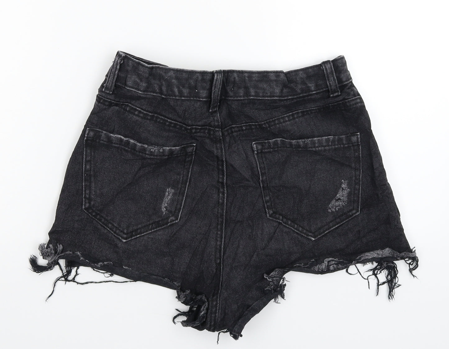 Denim & Co. Womens Black  Denim Hot Pants Shorts Size 8