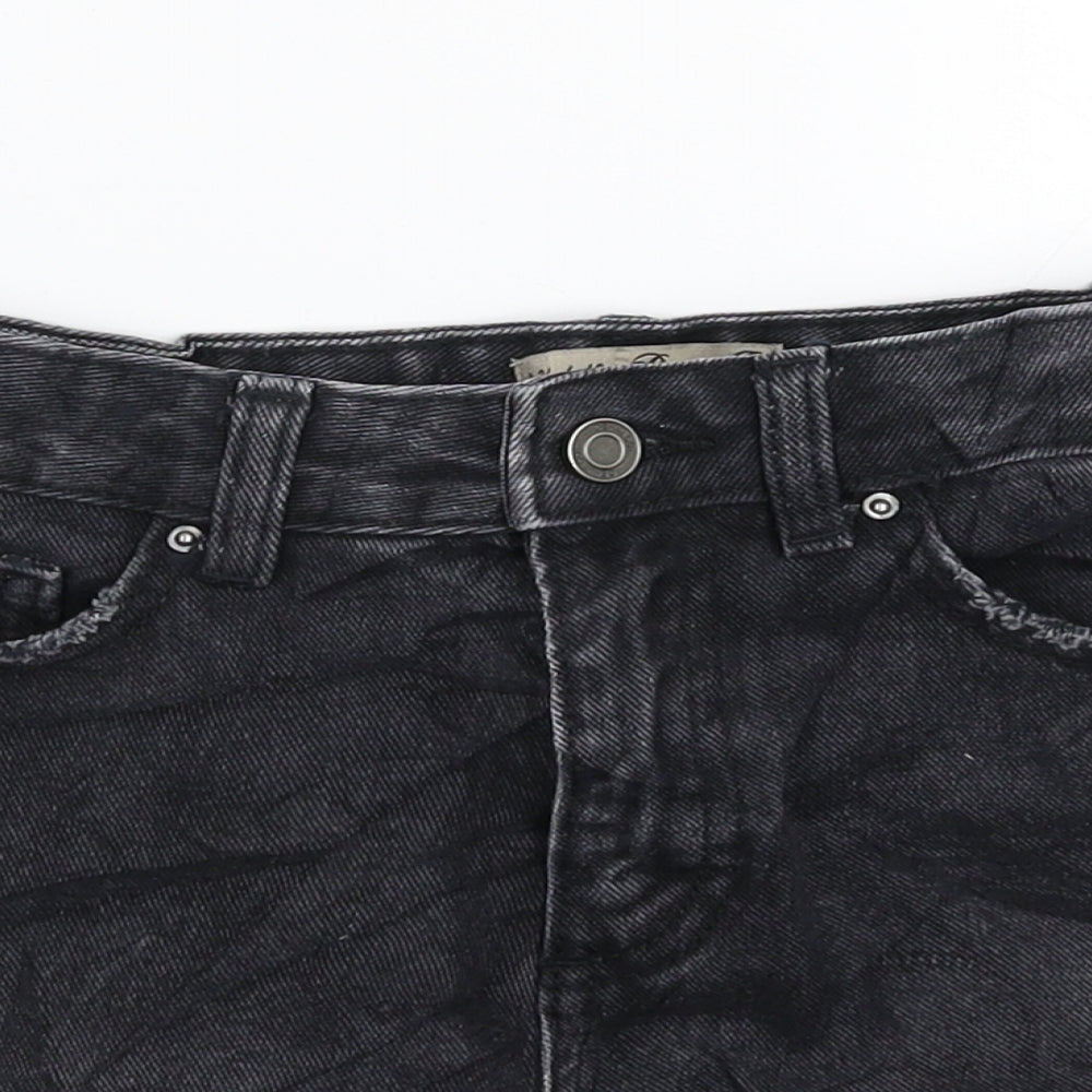 Denim & Co. Womens Black  Denim Hot Pants Shorts Size 8
