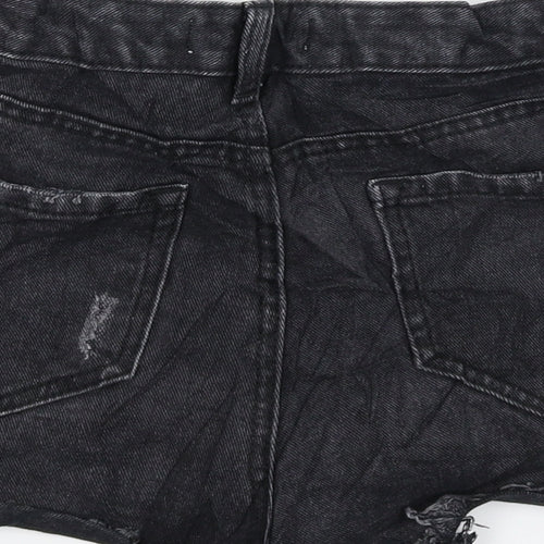 Denim & Co. Womens Black  Denim Hot Pants Shorts Size 8